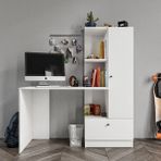 Sevenpal Mobilya Minör Çalışma Masası ve 7 Bölmeli Kitaplık - 134 - Beyaz