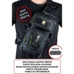 Seventeen Çok Bölmeli Erkek Sırt Çapraz Göğüs El ve Omuz Çantası Body Bag Siyah Renk Unisex
