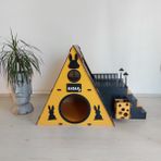 Seventeen Design Turuncu Siyah Bungalov Tavşan Evi, Bungalov Tavşan Yuvası, Tavşan Evi, Tavşan Yuvası, Tavşan Oyun Alanı