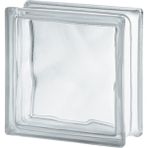 Seves 10 Adet Şeffaf Dalgalı Cam Tuğla 19x19x8 cm Tüm Yüzeylerde Uygulanabilen Yapı Elemanı
