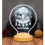Sevgi Lambası Babaya Hediye, Osmanlı Tuğrası Motifli Led Lamba, Osmanlı Tuğrası Masa Lambası