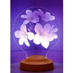 Sevgi Lambası Çiçek Figürlü, Plumeria Çiçeği Hediyesi 3d Led Lamba, Gece Lambası