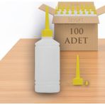Sevgift 500 ml Hdpe Plastik Damlalık Kapaklı Sıkma Şişe | Kimyasala Dayanıklı Yağdanlık (100 Adet) - 1BW-Beyaz