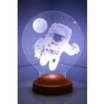 Sevgilambası 3 Boyutlu 3D Görünümlü Astronot Led Lamba