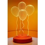 Sevgilambası 3D Uçan Balon Hediyesi 3 Boyutlu Led Lamba