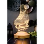 SEVGİLAMBASI Buz Pateni 3D LED Lamba - Artistik Buz Pateni Sporcusu ve Antrenörüne Özel İsimli Hediye, Edea Seven