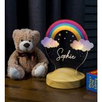 Sevgilambası Gökkuşağı Kız Çocuk Hediyesi Rainbow Kişiye Özel Doğum Günü Led Gece Lambası, Çocuk Odası Aydınlatması, Erkek Bebek, Kız Bebek - Renkli