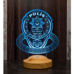 Sevgilambası Polis Hediyesi, Polis Haftası Komiser Hediyesi Emniyet Teşkilatı Rozet, Arma Plaket Led Lamba