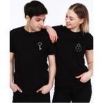 Sevgili Kombini Baskılı Unisex Tişört (Tek Adet Fiyatıdır. Kombin Için Ayrı Ayrı Sipariş Veriniz)1 - 2XL - Siyah