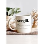 Sevgili Motto Kupa Bardak, Sevgililer Günü Hediyesi, Anlamlı Yazılı Porselen Kupa, Kalıcı Baskılı Hediye Bardak - Beyaz - Siyah - 10 Adet