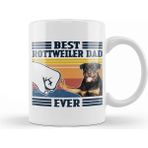 Sevgili Rottweiler Babası Için Vintage Köpek Kupa Bardak, Porselen, Beyaz - Seçenek 1