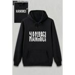 Sevgililer Günü Hanımcı Hediye Baskılı Oversize Kapüşonlu Sweatshirt - Siya