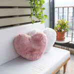 Sevgililer Günü Hediye Kırlent Kılıfı Seti, 2 ADET, Peluş Kalp Şeklinde Yastık Kılıfı Set, İkili Kalp Şeklinde Kırlent Kılıf Seti, Sevgililer Günü Hediyesi (Peluş ikili set)