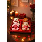 Sevgililer Günü Hediye Kutusu 4 Adet I Love You Temalı Peluş Ayıcıklı Romantik Hediye Seti Kutusu