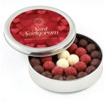 Sevgililer Günü Hediyesi Karışık Special Truffle Çikolata (Yuvarlak Metal Kutu) - Kırmızı