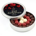 Sevgililer Günü Hediyesi Karışık Special Truffle Çikolata (Yuvarlak Metal Kutu) - Siyah