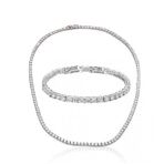 Sevgililer Günü Hediyesi Swarovski Su Yolu Kolye ve Bileklik Gümüş Set (Beyaz altın kaplama) Doğum Günü Hediyesi, Aynı Gün Teslimat,