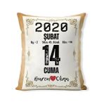 Sevgililer Günü Hediyesi Takvim Yaprağı Hediyelik Dekoratif Yastık Kırlent 40x28cm Dolgulu