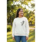 Sevgililer Günü Özel Bisiklet Yaka Baskılı Oversize Sweatshirt - Beyaz 8506069