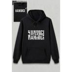 Sevgililer Günü Özel Kapüşonlu Hanımcı Baskılı Oversize Sweatshirt - Siyah
