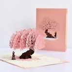 Sevgililer Günü Tebrik Kartları 3D Pop-Up Hediye Kartı Kiraz Çiçeği Çift Mutlu Yıllar, Düğün, Nişan, Doğum Günü, Eş, Koca, Mesaj Notu ve Zarflı