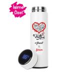 Sevgililer Gününe Özel Baskılı Termos Isime Özel Göstergeli Çelik (Isimi Yoruma EKLEYIN)-002 - 450 ml - Beyaz