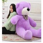 Sevgiliye HEDİYE- 160 cm İthal Kumaş Papyonlu DEV Boy Peluş Ayı Mor