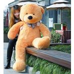 Sevgiliye Özel Hediye - 140 cm Papyonlu Peluş Ayıcık... Kahverengi
