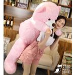 Sevgiliye Özel Hediye - 140 cm Papyonlu Peluş Ayıcık... Pembe