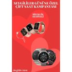 Sevgiliye Özel Yeni Nesil Akıllı Saat Çiftlere Özel Kampanya Çift Saatleri Nemere - Renkli - Standart - 1
