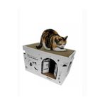 sevgipet Karton Kedi Tırmalama ve Dinlenme Evi - Eğlenceli ve Konforlu Kedi Yuvası