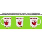 Sevglililer Gününe Özel Kırmızı Kalpli Isim Yazılabilen Kupa - 001 - Beyaz - 330 ml