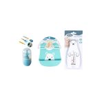 Sevi Bebe Bebek Bakim Seti (tırnak Bakım Seti+silikon Önlük+banyo Derece) mavi beyaz 502-01-25