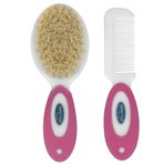 Sevi Bebe Pembe Natural Fırça Tarak Seti