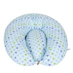 Sevi Bebe Yastıklı Tüy Desen Mavi Üçgen Anne Bebek Minderi