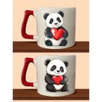 Seviimli Panda Baskılı Kupa - Erkek Hediye, Sevgiliye Doğum Günü Hediyeleri - Bej
