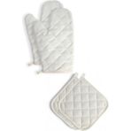 Sevilya Yanmaz ve Isıya Dayanıklı Fırın Eldiveni ve Tutacak (2 Eldiven, 2 Tutacak) - Bej - 17 x 27 cm