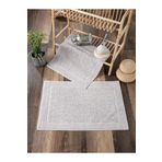 Sevim %100 Pamuklu 2'li Set Ayak Havlusu - Yumuşak & Kalın - Gri & Damask Desenli Havlu Takımı - 50x70 Cm