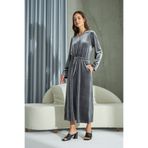 Sevim 15409 KADİFE UZUN ELBİSE