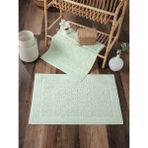 Sevim 2'li Mint Yeşili Ayak Havlusu Seti - %100 Pamuk - Damask Desenli Havlu Takımı - 50X70 cm - 50 x 70 cm
