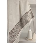 Sevim Bambu Banyo Havlusu - Püsküllü & Ekstra Yumuşak & Süper Emici - 70x140 cm - Ekru