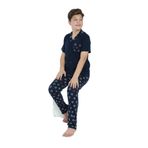 Sevim Erkek Çocuk Kısa Kol Önden Düğmeli Lacivert Pijama Takım C4T7N68 LACİVERT 104
