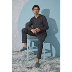Sevim Erkek Uzun Kol Füme Pijama Takımı C9T4N4O7 FÜME XL