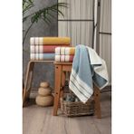 Sevim Indigo Mavi Çizgili El/yüz Havlusu - Ipliği Boyalı & Yüksek Su Emici - %100 Pamuk - 45X90 cm - 45 x 90 cm - İndigo