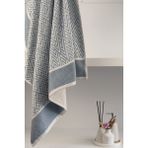Sevim ıpliği boyalı banyo havlusu - ıpliği boyalı & çizgili - geometrik desenli - 90x150 cm - ındigo - 90 x 150 cm - Indigo