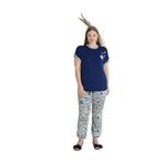 Sevim Kadın Büyük Beden Kısa Kol Lacivert Pijama Takım C3T4N851 Lacivert 3 Xl