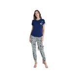 Sevim Kadın Kısa Kol Lacivert Pijama Takım C6T3N8O51 LACİVERT S
