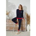 Sevim Kadın Uzun Kol Lacivert Pijama Takımı C1T5N2O93 Lacivert Xl