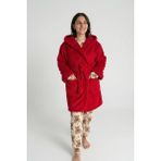 Sevim Kapüşonlu Wellsoft Sabahlık & Peluş Bornoz - Yumuşak, Polar Unisex Sabahlık-Kırmızı - S - M