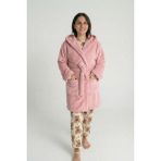 Sevim Kapüşonlu Wellsoft Sabahlık & Peluş Bornoz - Yumuşak, Polar Unisex Sabahlık-Pudra - XL - 2XL
